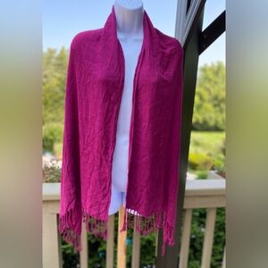 Purple pashmina/silk very soft long scarf/wrap with fringes Size: 74”L x 25”W